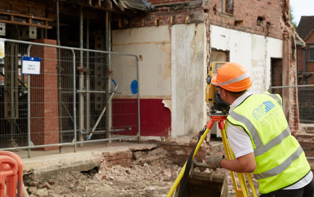 Man inspecting building site